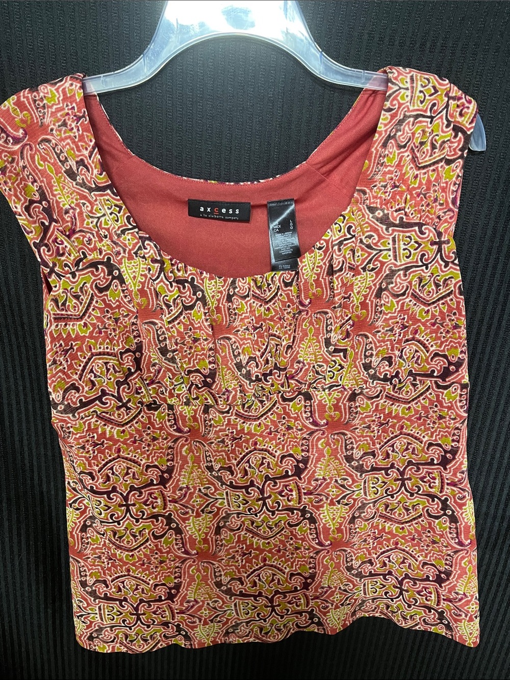 Axcess Red Multi-Print Sleeveless Tank